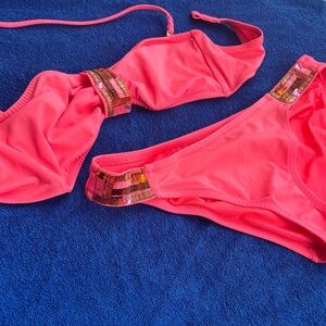 Victoria's Secret Pink Bikini with Beaded Accents